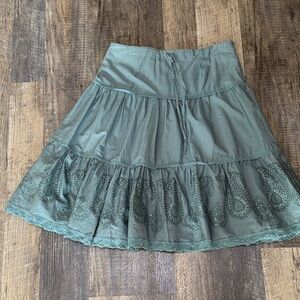Ezera Green Tiered Skirt with Sequins